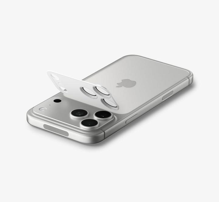 Actual product image Spigen Optik Pro XL EZ Fit iPhone 17 Pro Max Lens Protector Silver (2 pcs., Apple iPhone 17 Pro Max)