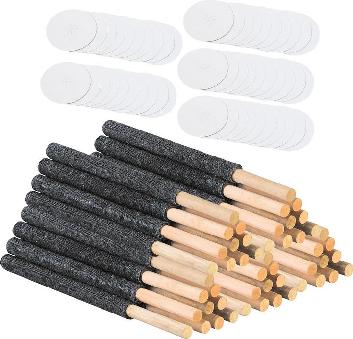 Hussala Torches de cire avec poignée en bois et disque de protection de la main, durée de combustion env.