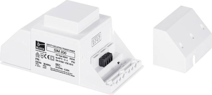 Actual product image Block Isolation transformer,100VA 2x12V o/p