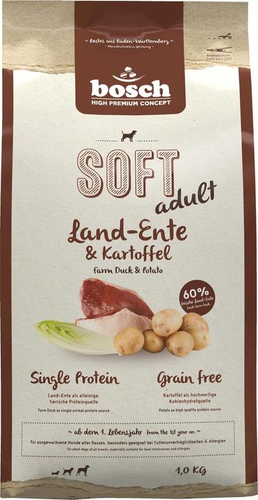 Bosch Petfood bosch Dog Adult HPC Soft Plus FARM DUCK (getreidefrei, ein  Protein) 1kg - Galaxus