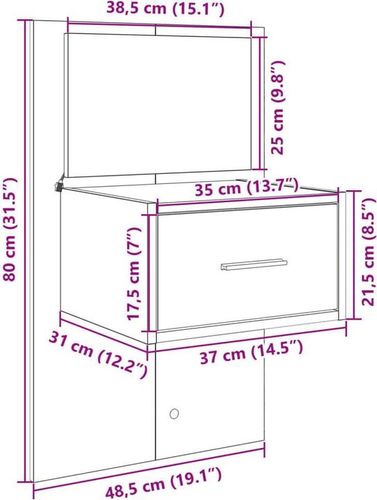 Image du produit VidaXL Laurette (48,5 x 32,5 x 80 cm)