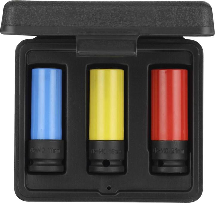 Gedore Red Power spanner socket set 1/2 with protective sleeve 17. 19 & 21 mm (17 mm, 18 mm, 19 mm, 20 mm, 21 mm)