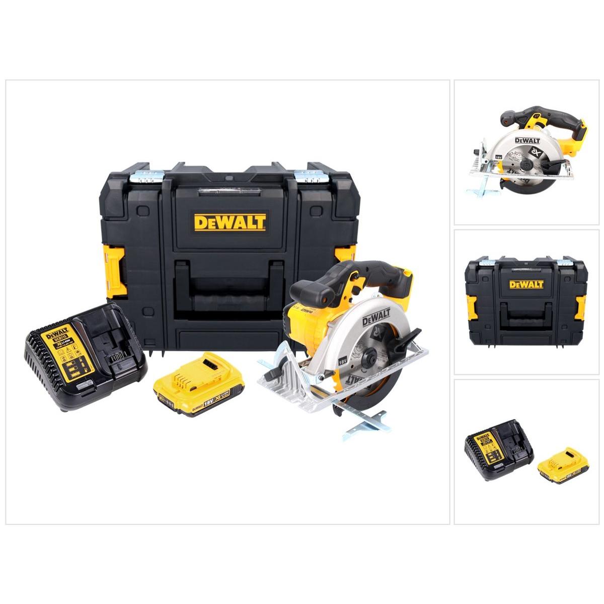 DeWalt, Handkreissäge, DCS 391 D1 Akku Handkreissäge 18 V 165 mm + 1x Akku 2,0 Ah + Ladegerät + TSTAK