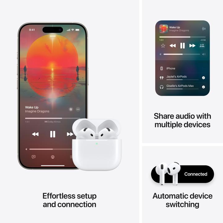Immagine prodotto Apple AirPods 4 (ANC, 4 h, Senza fili)