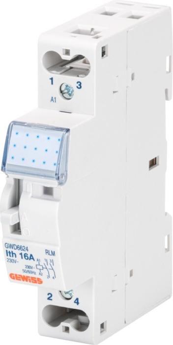 Gewiss GEWI GWD6608 90AM Relais 1W 16A 12VAC/DC 1TE