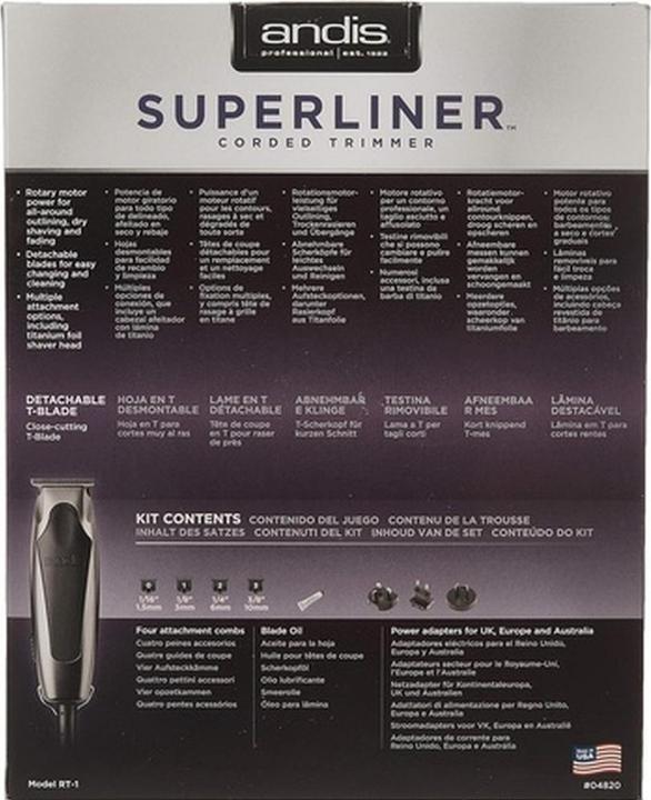 Immagine prodotto Andis Tagliacapelli Superliner con lama a T a taglio extra ravvicinato
