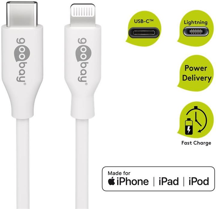 Produktbild Goobay Lightning USB-C Lade- und Synchronisationskabel (2 m, USB 2.0, 7.50 W)