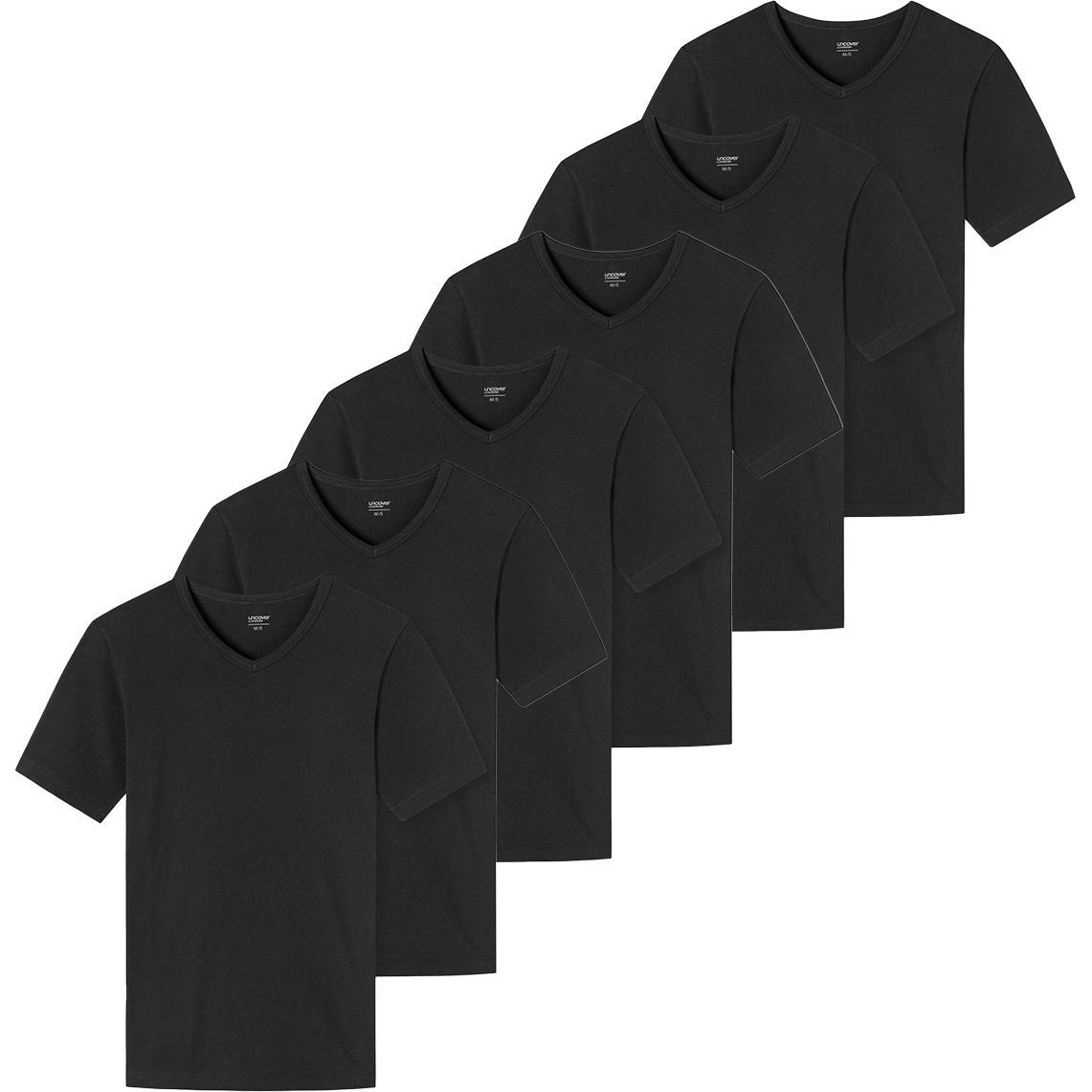 Uncover by Schiesser, Herren, Shirt, 6er Pack Basic Unterhemd / Shirt Kurzarm, Schwarz, (XXL)
