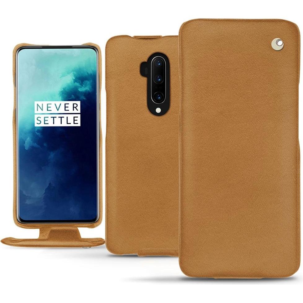 Noreve Lederschutzhülle vertikal (OnePlus 7T Pro), Smartphone Hülle, Braun