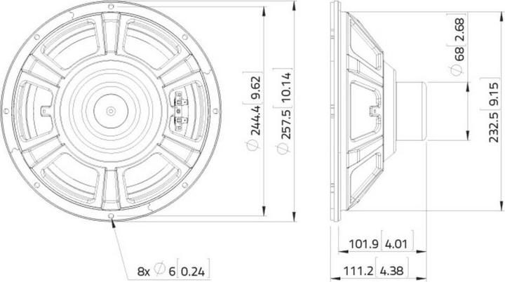 Actual product image Lavoce 10 bass guitar speakers neodymium