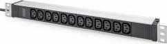 Actual product image Digitus 1U Aluminum PDU rackmountable 12xC13 16A 230VAC 50/60Hz Safety plug