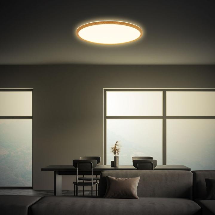 Produktbild Briloner Ultra flat LED Panel with wooden coloured frame (3000 lm)