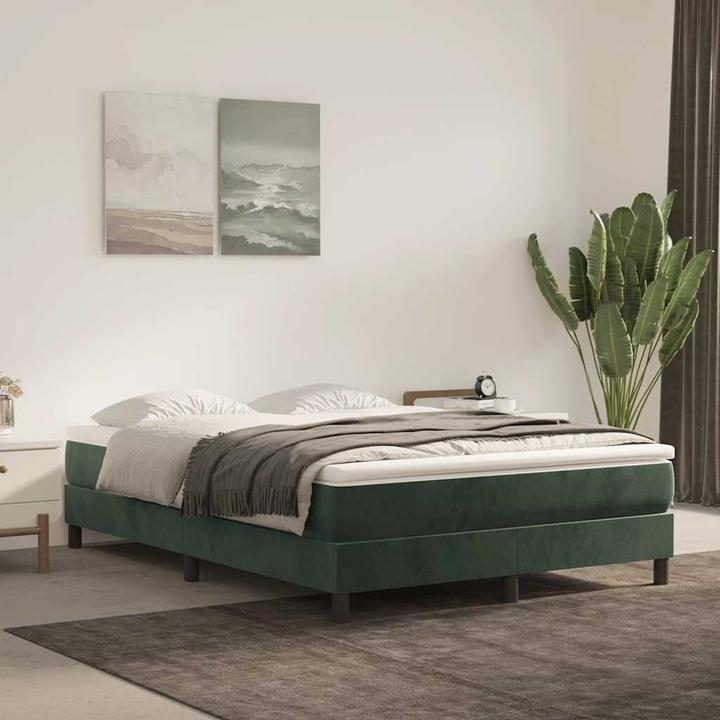 Produktbild vidaXL Taschenfederkernmatratze Dunkelgrün Samt (120 x 210 cm)