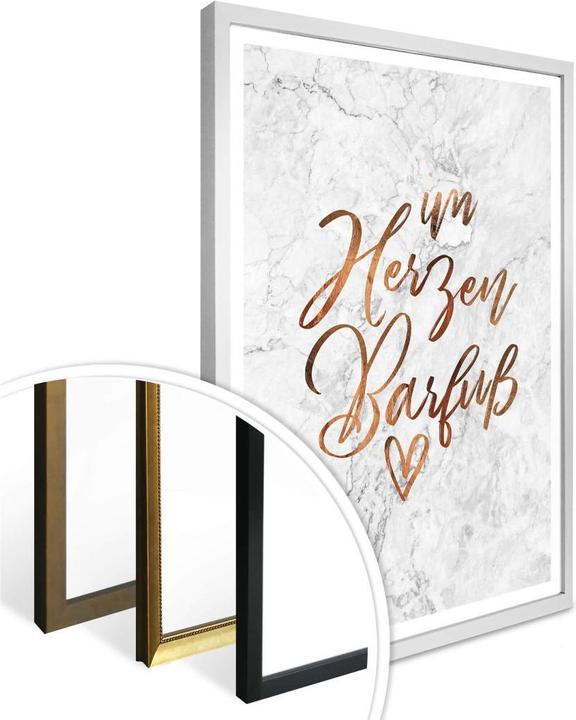 Produktbild Trenddeko Kupferoptik - Im Herzen Barfuss (50 x 60 cm)