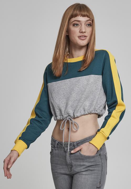 Produktbild Urban Classics Ladies Cropped 3-Tone Stripe Crew (S)
