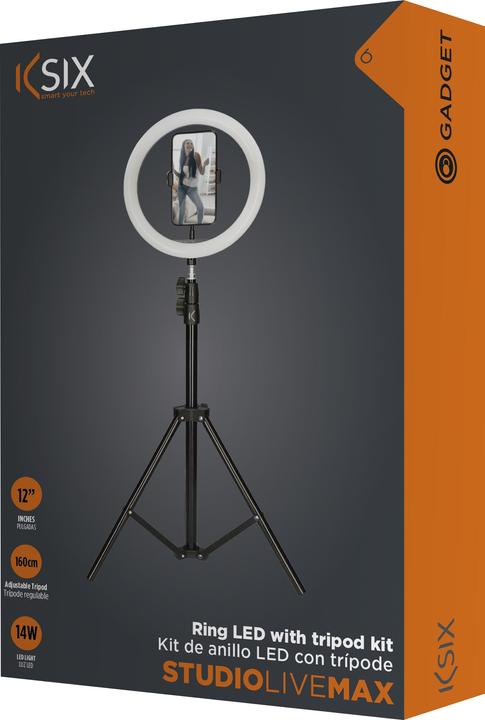 Produktbild KSIX Kit Studio Live Max LED Ring With Floor Tripod 1.60 M For Smartphone (Ringlicht)