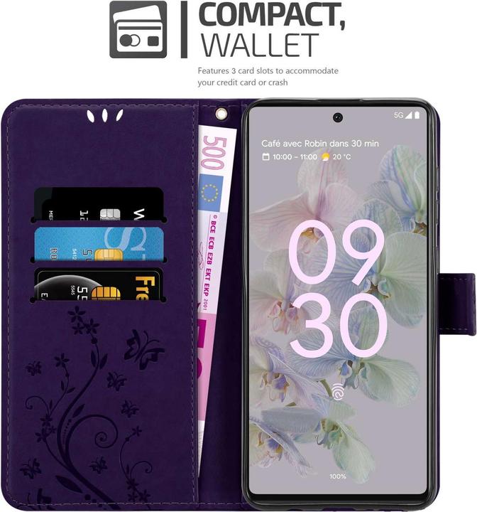 Produktbild Cadorabo Hülle für Google PIXEL 6A mit Blumen Muster (Google Pixel 6a)