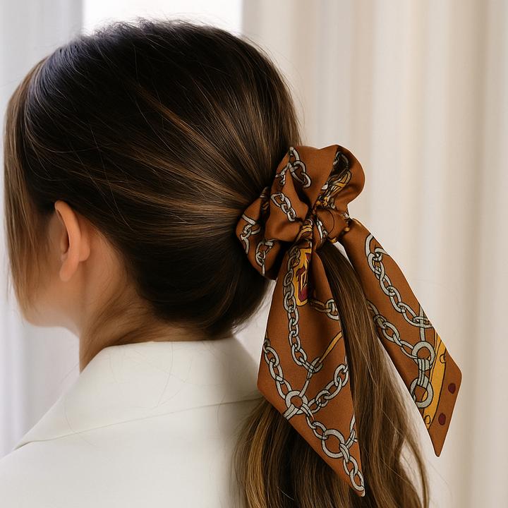 Produktbild Avizar Scrunchie Kettenmuster Halstuch Meredith (Haargummi)