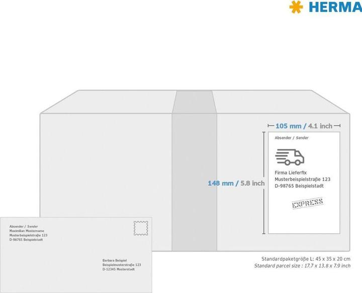 Actual product image HERMA Weatherproof shipping labels A4