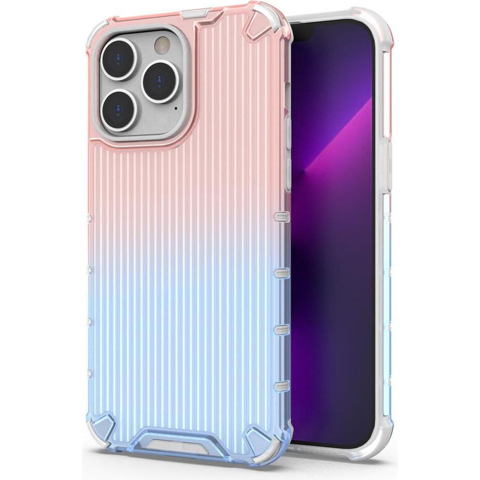 Hurtel Ombre Protect Case für iPhone 13 Pro Max rosa und blaue gepanzerte Hülle (Apple iPhone 13 Pro Max), Smartphone Hü...
