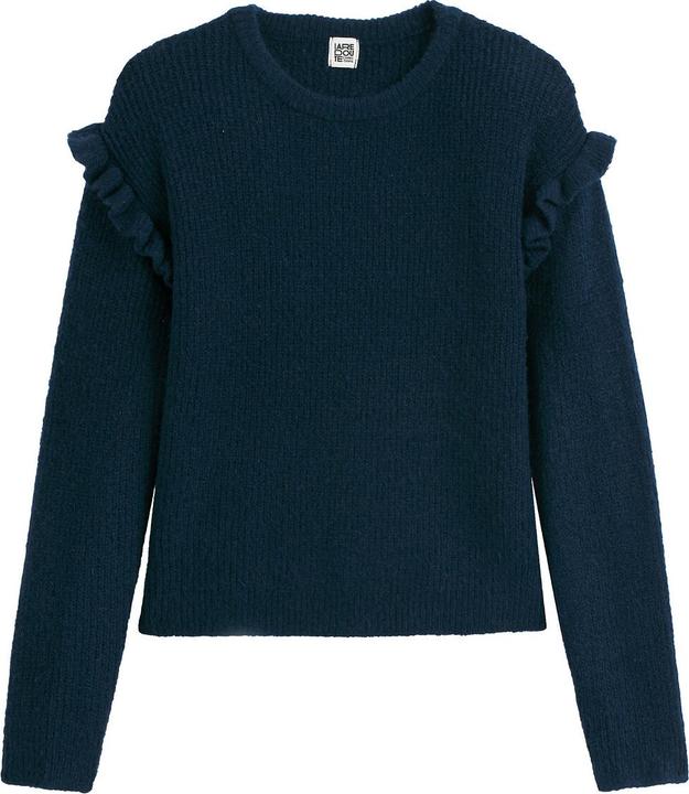 Produktbild La Redoute Collections Feinstrick-Pullover mit Rundhals und Volants (128)