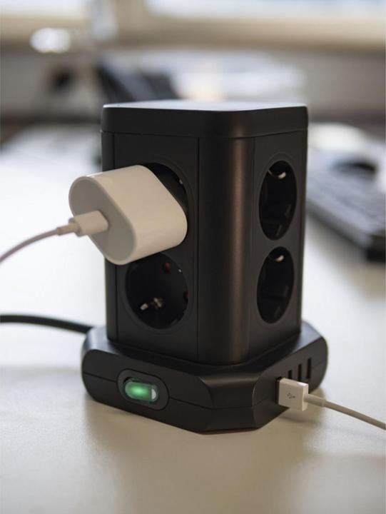 Produktbild Brennenstuhl Steckdosenturm (8 x, CEE 7/3, USB-A, 2 m)