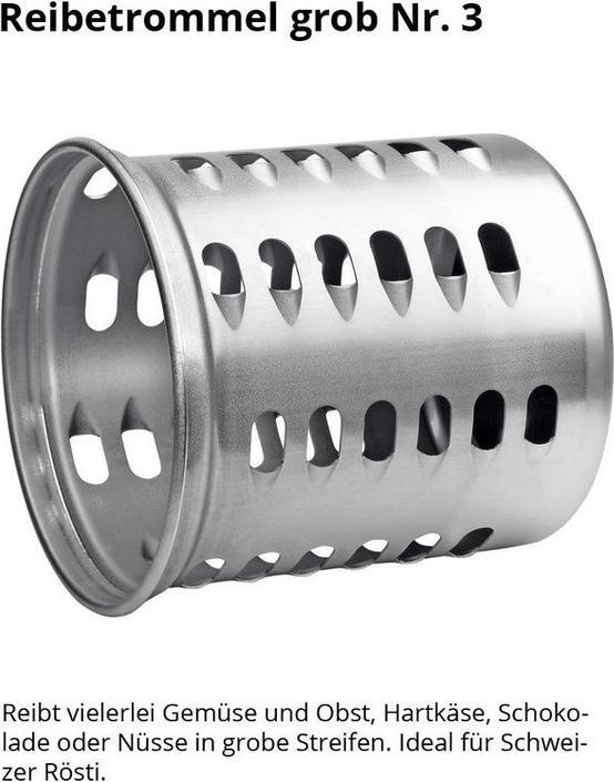 Actual product image Tromco Grater attachment set classic with drum 1/2/3 (Kenwood)