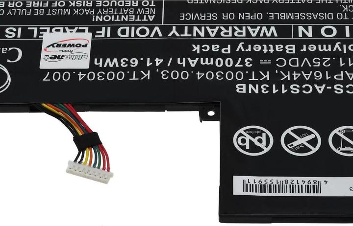 Actual product image AccuCell Battery Acer Aspire One Cloudbook 11 AO1-132,Swift 1 SF113-31-P2CP,Type AP16A4K and others. (3700 mAh)