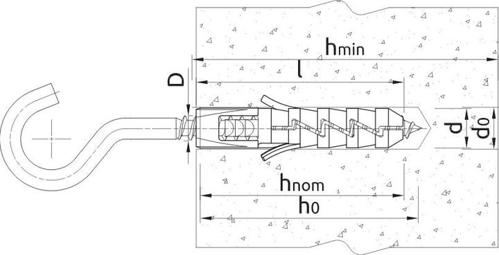 Produktbild Koelner Kołek rozporowy fi6 z hakiem sufitowym 6x30 FIX 200szt. (FIX-06S) (200 Stk.)