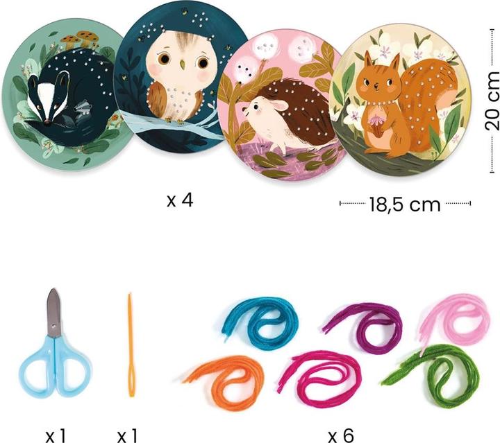 Actual product image Djeco Threading wool step by step