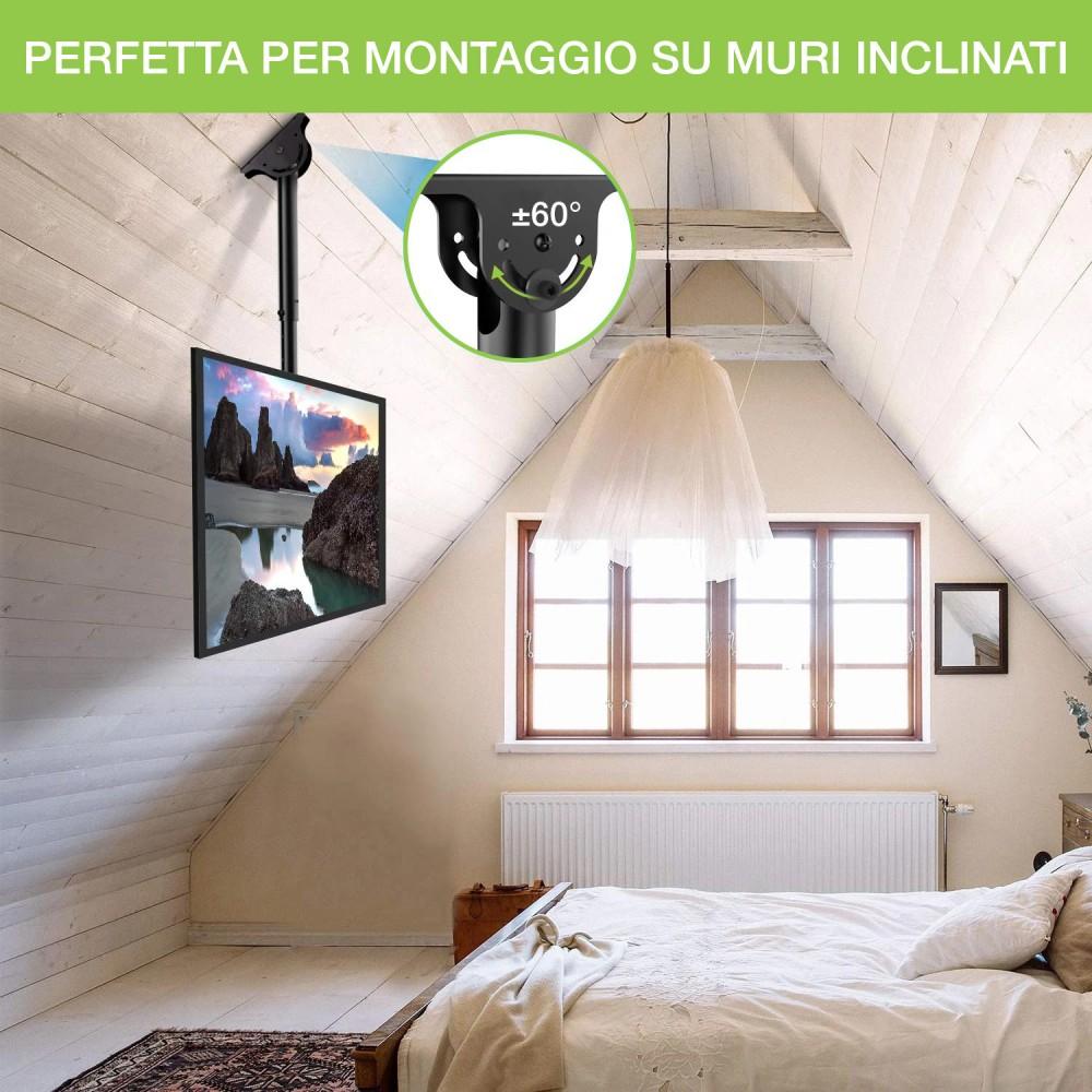 Thumbnail - Techly Telescopic Ceiling Support (Decke, 42.01", 50 kg), TV Wandhalterung, Schwarz
