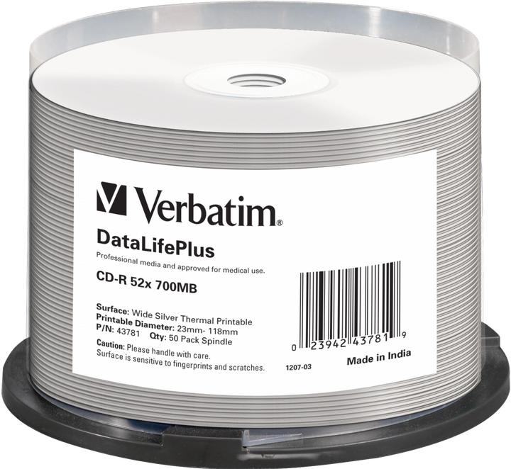 Verbatim 1x50 CD-R 80 / 700MB 52x Medidisc wide silver thermal (50 x)