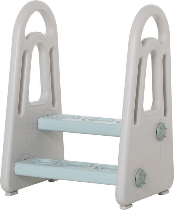 Actual product image Swisshandel24 Learning tower step stool stool standing with 2 steps pyramid structure safety blue+grey for 2-5