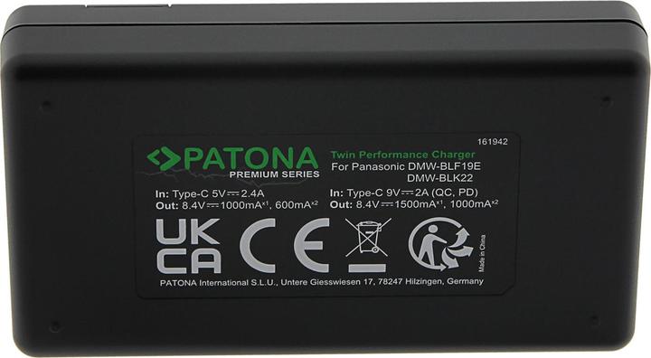 Produktbild Patona Premium Twin Charg Pana DMW-BLF19 (Kamera Akku Ladegerät)