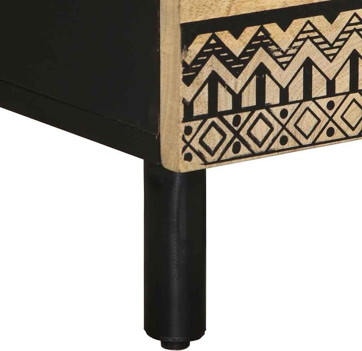 Image du produit VidaXL Table de nuit Table de chevet Console de chevet Noir Manguier brut (40 x 33.5 x 46 cm)