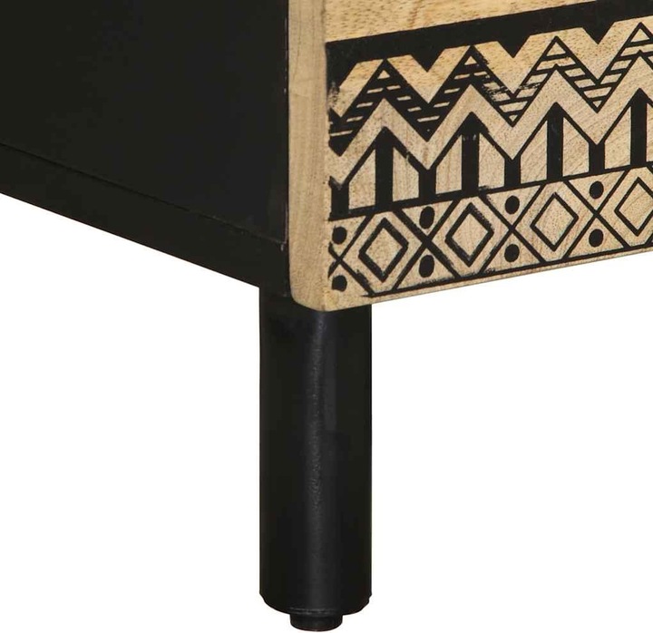 Immagine prodotto VidaXL Comodino Comodino Cassettiera Comodino Console Comodino Nero Legno di mango grezzo (40 x 33,5 x 46 cm)