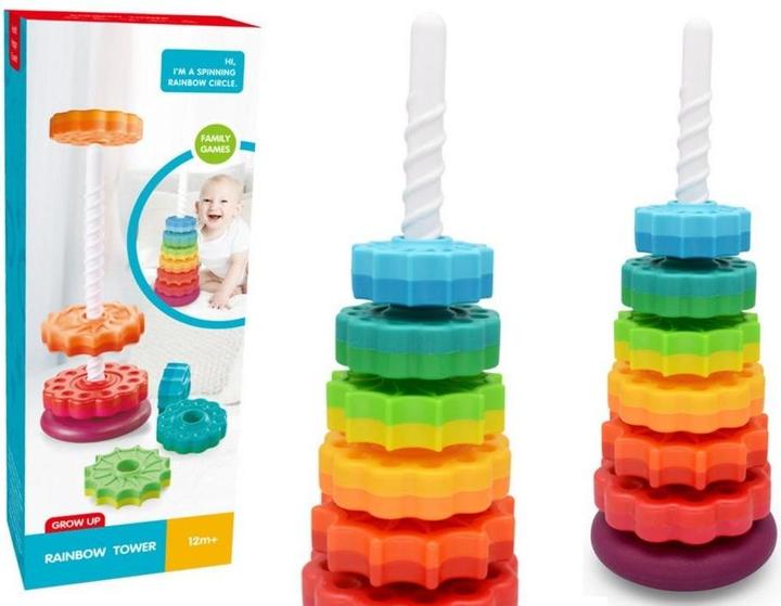 Classic World Rotierende Pyramide, Regenbogensortierturm, 6-teilig