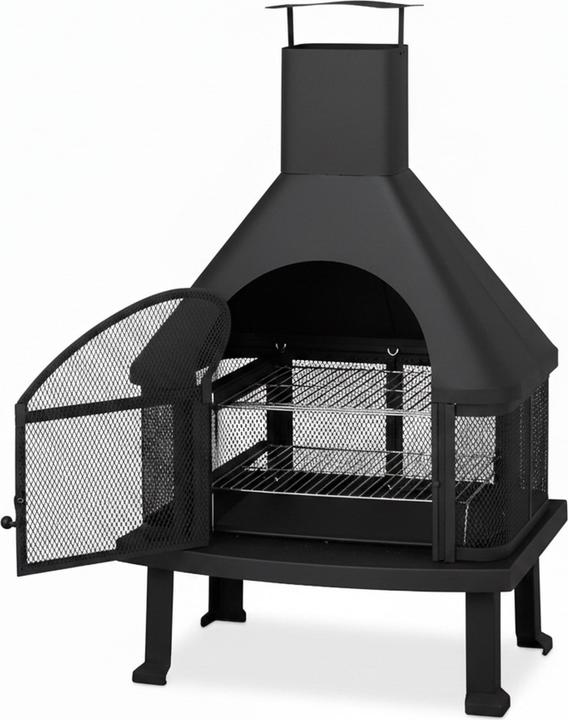 Image du produit Relaxdays Cheminée de terrasse, avec grillage