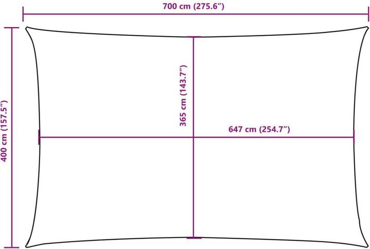 Produktbild vidaXL Sonnensegel (400 x 700 cm)