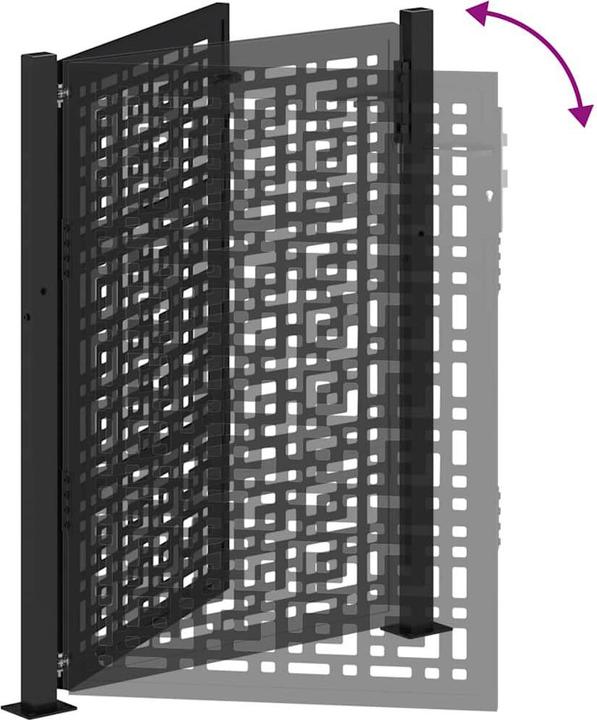Cancello Da Giardino VidaXL Nero 105x180 Cm - Design A Croce In Acciaio, Con Serratura - Foto 6