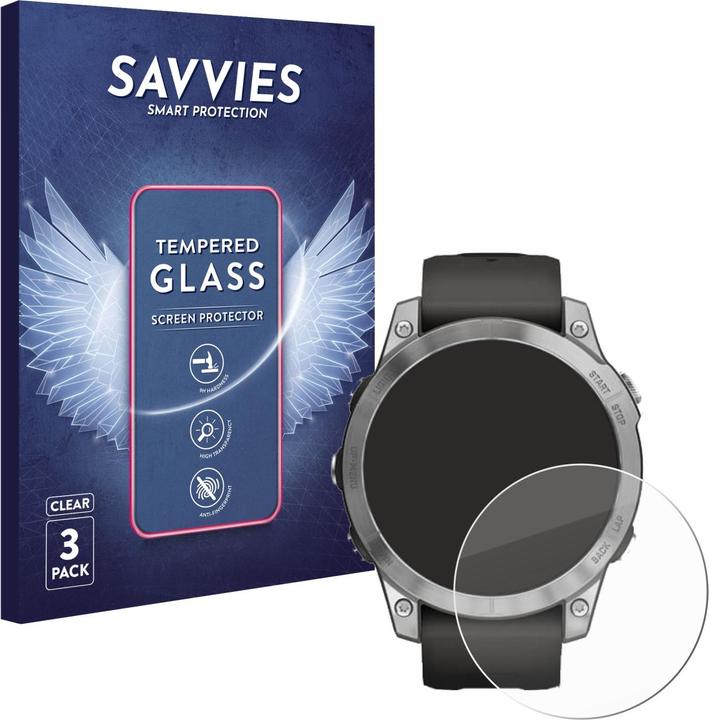 Savvies Panzerglas Hartglas Displayschutz (fenix 7)