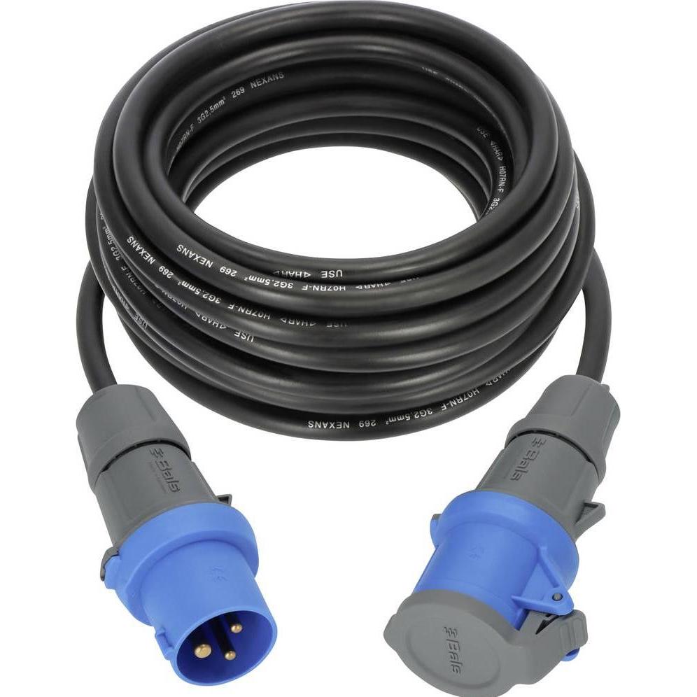 Brennenstuhl, Prolunga, 1168650610 Strom Verlängerungskabel Schwarz, Grau, Blau 10 m H07R (10 m, CEE 16/3)