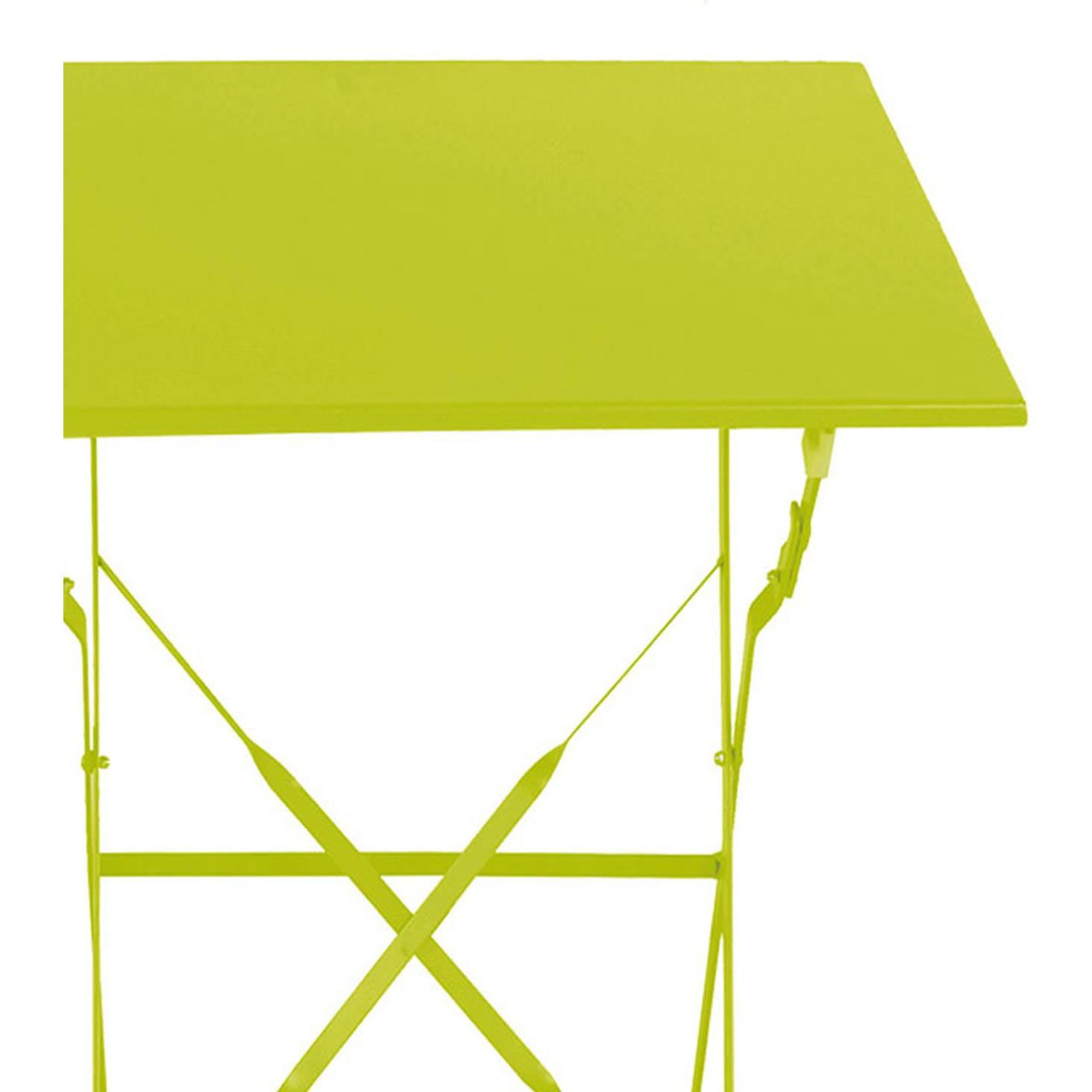 Thumbnail - Mojawo, Gartentisch + Balkontisch, 3tlg Bistroset Gartenmöbelset Outdoormöbel Balkon Limegrün klappbar (60 cm)