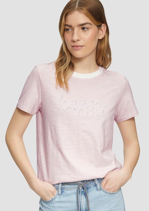 Actual product image S.Oliver T-Shirt Streifenshirt mit Schmuckperlen (40)