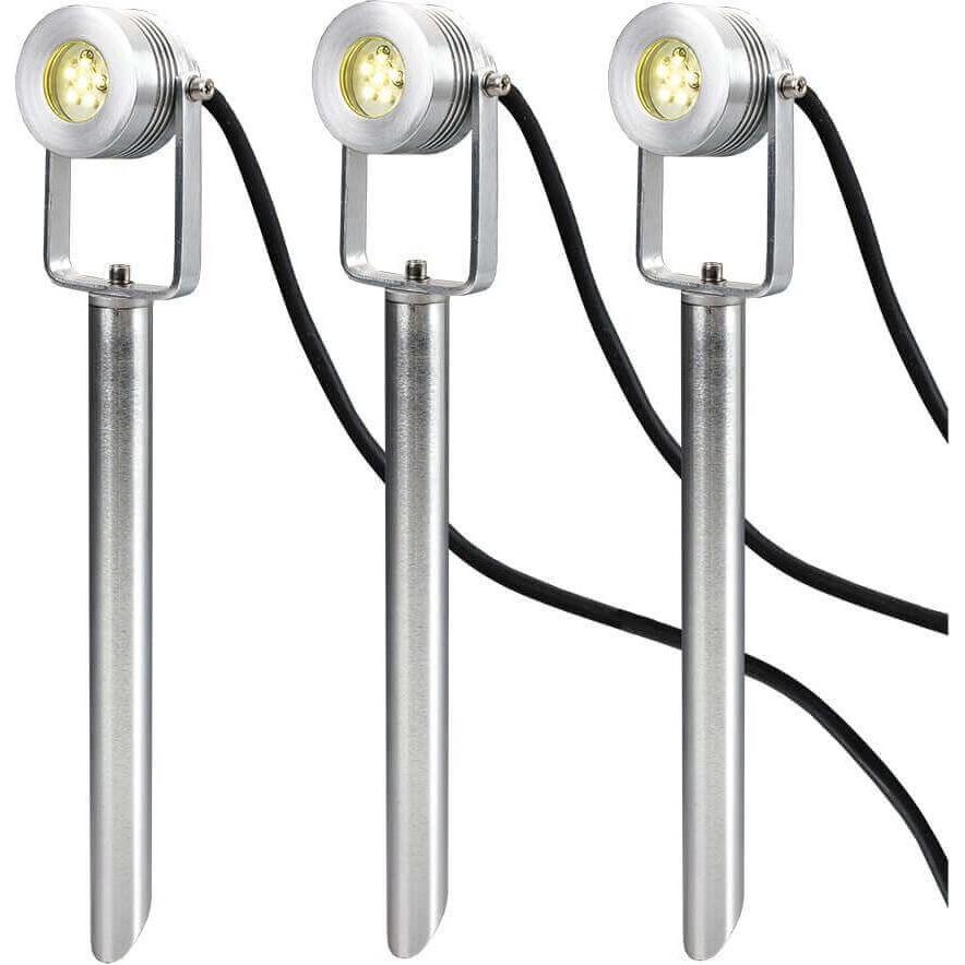 Elstead Lighting, Gartenbeleuchtung, Spennymoor LED Aussen-Stehleuchten 3-fach Erdspiess Eloxiertes Aluminium IP54 (IP54...