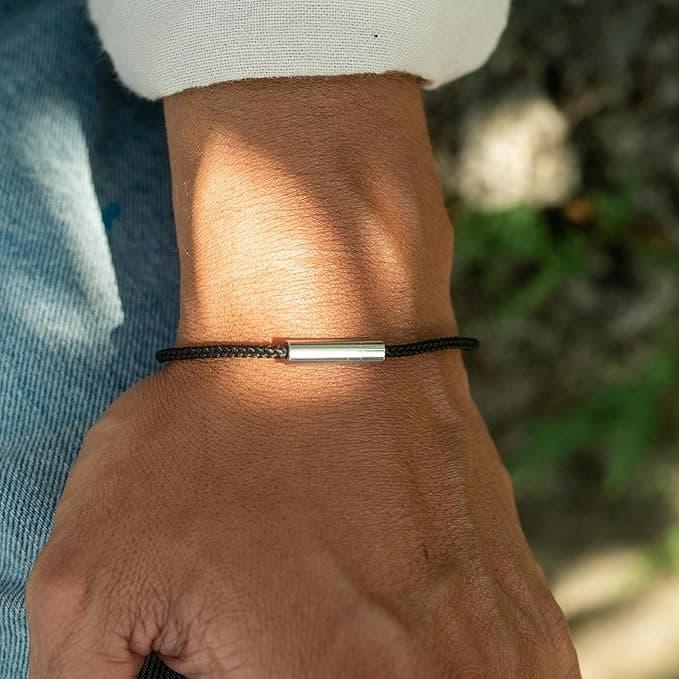 Immagine prodotto Made by Nami Stoffarmband (21 cm, Acciaio inossidabile, Corda da vela)