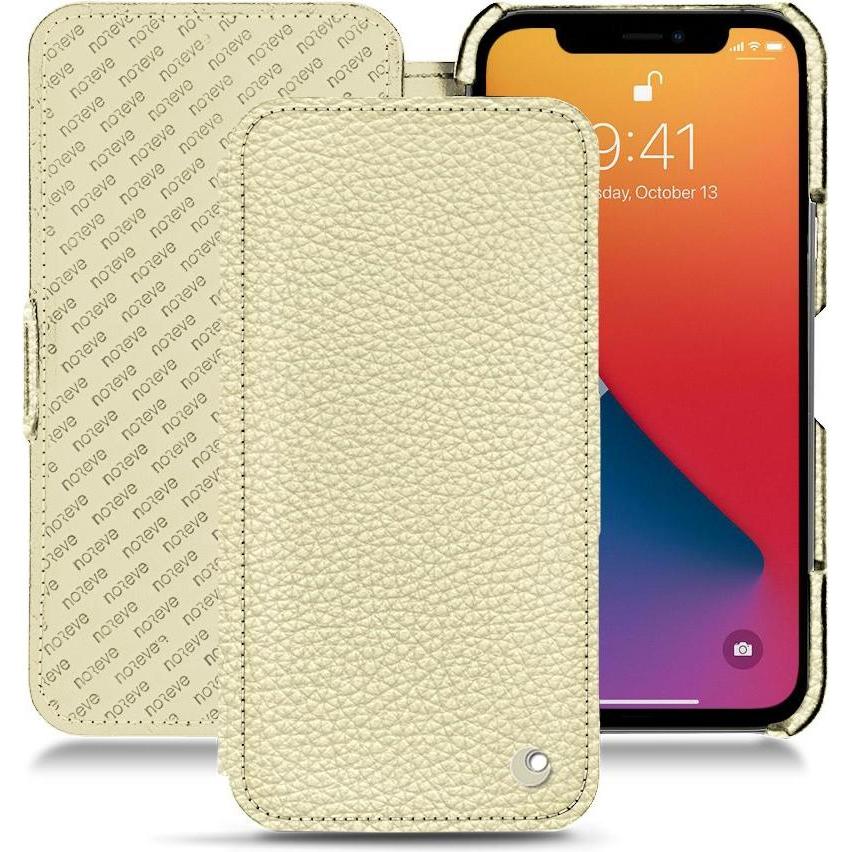 Thumbnail - Noreve Lederschutzhülle horizontal (Apple iPhone 13 Pro Max), Smartphone Hülle, Weiss