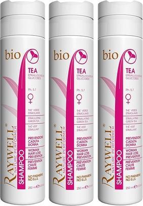 Raywell Woman Hair Loss Prevention Bio Tea Shampoo 250ml - 3er-Pack (750 ml, Flüssiges Shampoo)