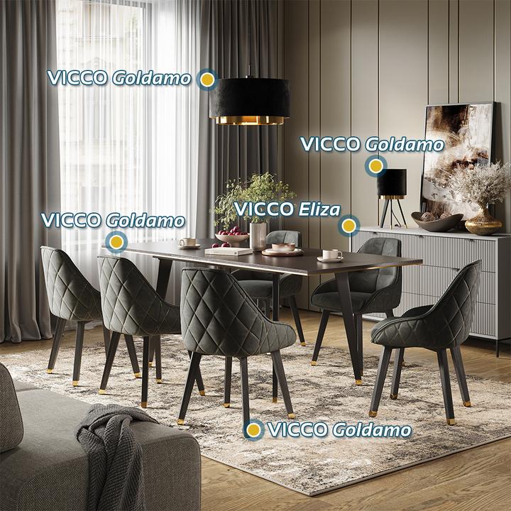 Immagine prodotto Vichy Hängeleuchter Goldamo, Schwarz/Gold (E27)