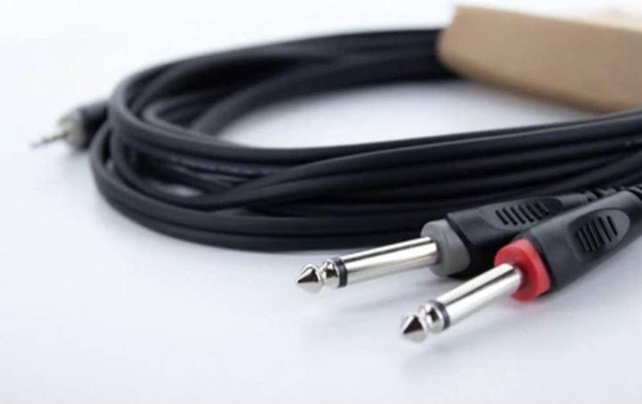 Cordial 14862 Audio Y-Adapter (1x Klinkenstecker 3.5 mm - 2x Klinkenstecker 6.3